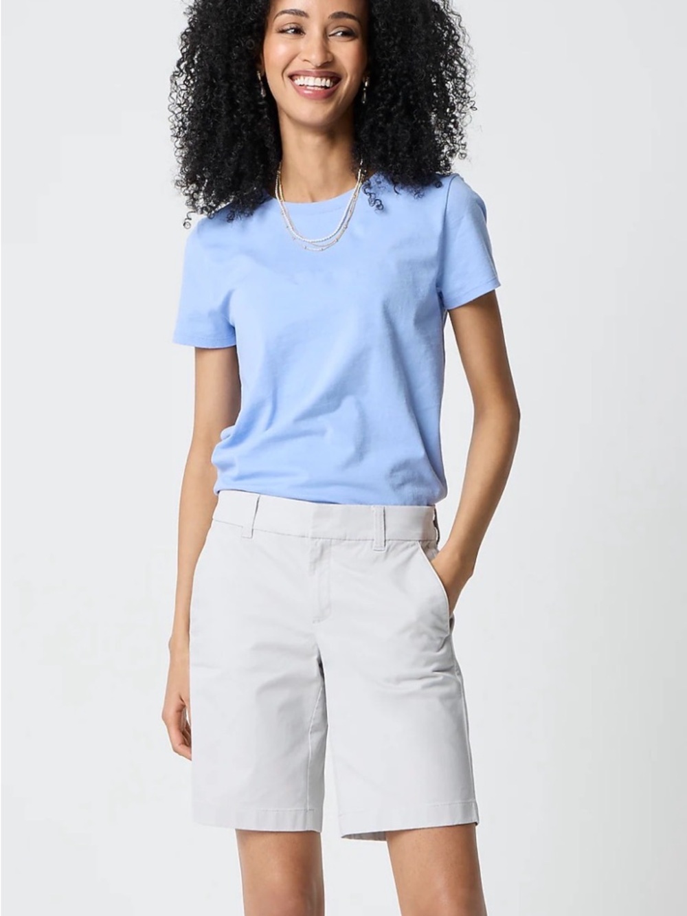 J Crew Factory Women's Frankie Bermuda Short White NWT Size 14 9" Inseam